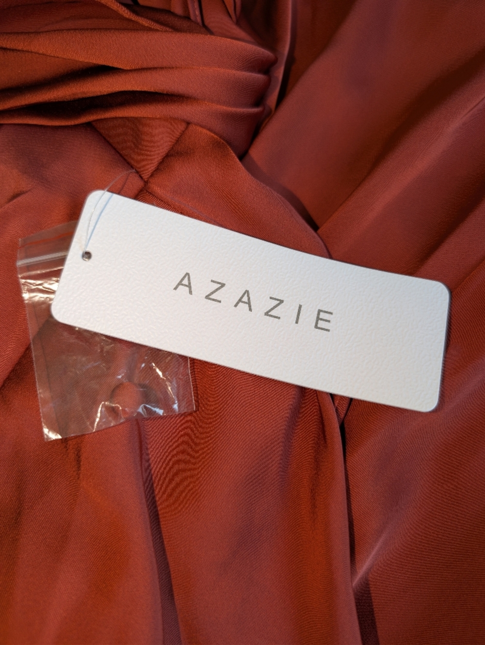 NWT Azazie Maternity Off-The-Shouler Stretch Satin Dress Size 6 - Picture 14 of 15